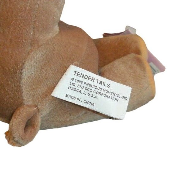 New Enesco Precious Moments Tender Tails Reindeer Plush Bean Bag 7" Lgth Stuffed - Picture 8 of 10